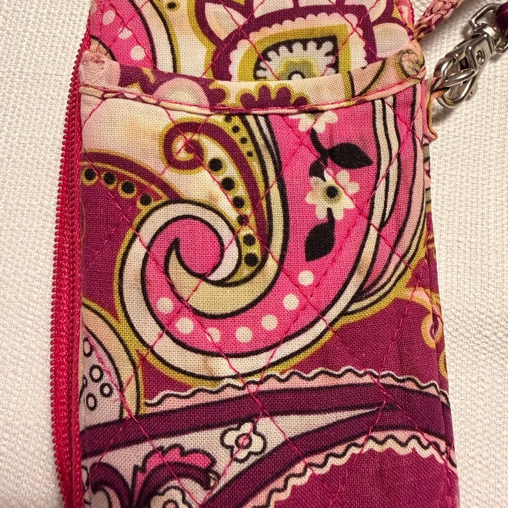 Vera Bradley Pink Floral Paisley Quilted Zip Wallet - Picture 4 of 9